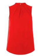 Dorothy Perkins Red Pleated Neck Sleeveless Top