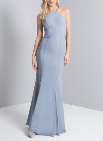 Dorothy Perkins *chi Chi London Blue Lace Back Maxi Dress