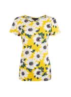 Dorothy Perkins Yellow Floral Print Short Sleeve Crew Neck T-shirt