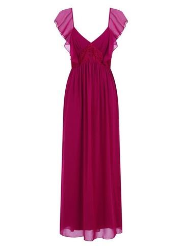 *little Mistress Mulberry Lace Maxi Dress
