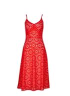*luxe Red Camisole Lace Dress