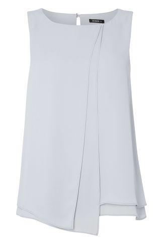 Dorothy Perkins *roman Originals Silver Wrap Front Top