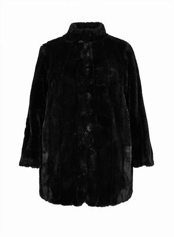 Dorothy Perkins *dp Curve Black Longline Fur Coat