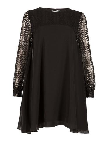 Dorothy Perkins *blue Vanilla Lace Sleeve Tunic Dress