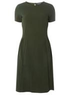 Dorothy Perkins *tall Green Crepe Fit And Flare Dress