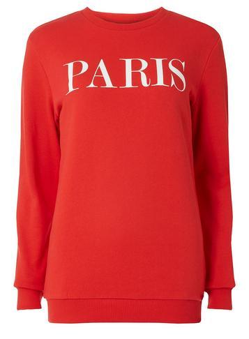 Dorothy Perkins *tall Red 'paris' Motif Jumper