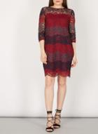 Dorothy Perkins *blue Vanilla Multi Coloured Lace Shift Dress