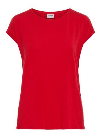 *vero Moda Red Round Neck T-shirt