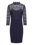 *paper Dolls Navy 3/4 Sleeve Lace Bodycon Dress