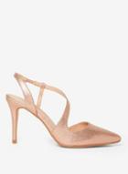 Dorothy Perkins Gold Pu Granite Heel Court Shoes