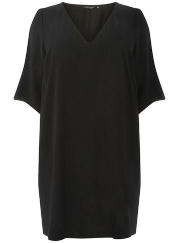 Dorothy Perkins Dp Curve Black V-neck Shift Dress