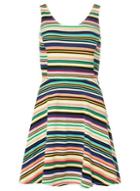 Dorothy Perkins Multi Colour Striped Seamed Fit And Flare Dress