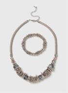 Dorothy Perkins Gold Shamballa Necklace And Bracelet Set