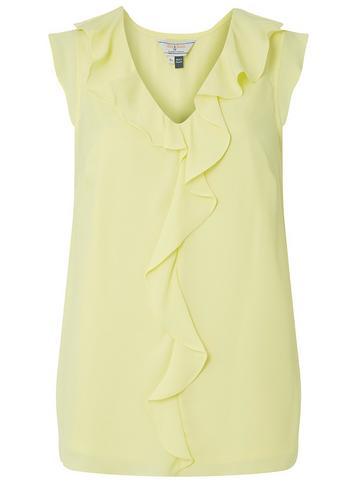 Dorothy Perkins *billie & Blososm Tall Ruffle Front Lemon Top