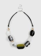 Dorothy Perkins Mono And Lime Bead Necklace