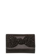 Dorothy Perkins *showcase Black Satin Bow Clutch Bag