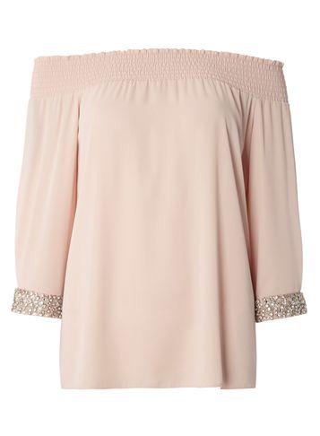 Dorothy Perkins Blush Embellished Cuff Bardot Top