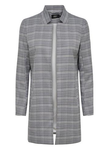 *only Grey Longline Rib Textured Jacket