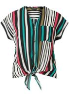 Dorothy Perkins Multi Colour Striped Button Through Tie Detail Shirt