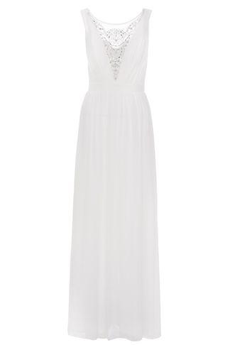 Dorothy Perkins *quiz White Chiffon V-neck Maxi Dress
