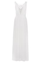 Dorothy Perkins *quiz White Chiffon V-neck Maxi Dress