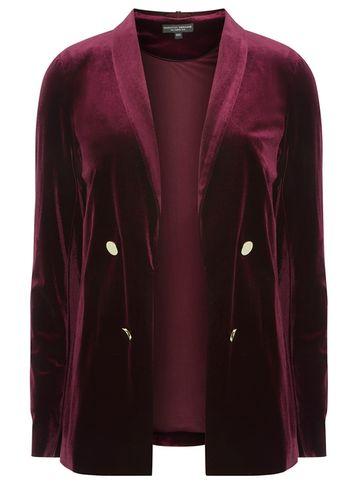 Dorothy Perkins *tall Berry Velvet Double Breasted Blazer