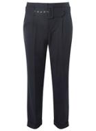 Dorothy Perkins Navy Twill Belted Trousers