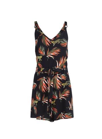 Dorothy Perkins Black Tiger Print D-ring Playsuit