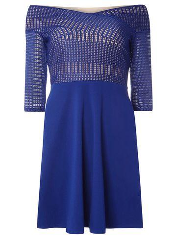Dorothy Perkins Cobalt Lace Bardot Dress