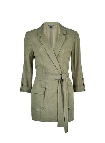 Dorothy Perkins Khaki Linen Look Belted Jacket