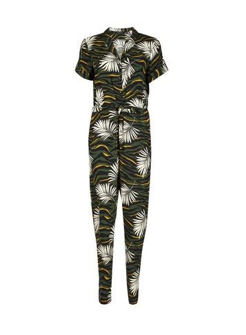 Dorothy Perkins Palm And Tiger Shirt Jumpsuit