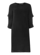 Dorothy Perkins *tall Black Ruffle Sleeve Shift Dress