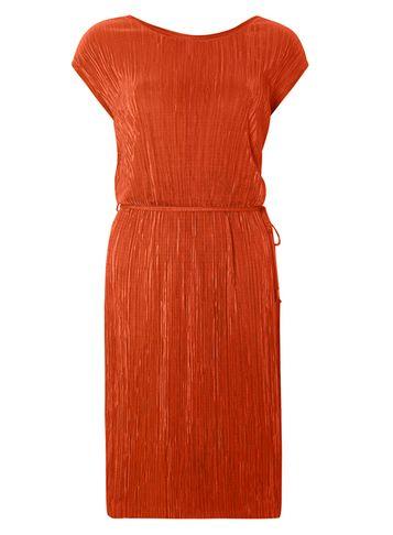 Dorothy Perkins Orange Plisse Midi Dress