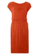 Dorothy Perkins Orange Plisse Midi Dress