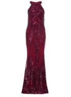 Dorothy Perkins *quiz Berry Sequin Fishtail Maxi Dress