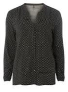Dorothy Perkins *only White And Black Spot Print Shirt