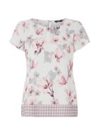 *roman Originals Pink Floral And Spot Print Top