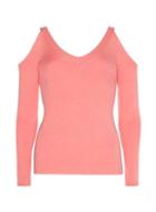 Dorothy Perkins Pink V-neck Cold Shoulder Knitted Jumper