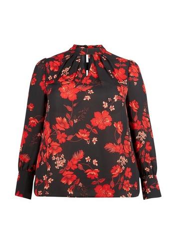 Dorothy Perkins *curve Red Floral Print Honey Top