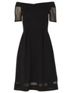 Dorothy Perkins Black Fit And Flare Bardot Dress