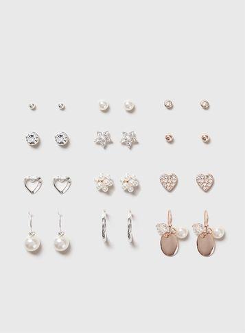 Dorothy Perkins Multi Twelve Pair Pearl Earrings