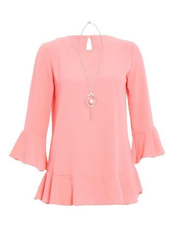 Dorothy Perkins *quiz Coral Bubble Crepe Top