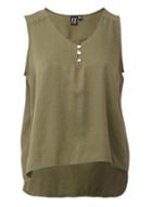 *izabel London Khaki Button Detail Vest Top