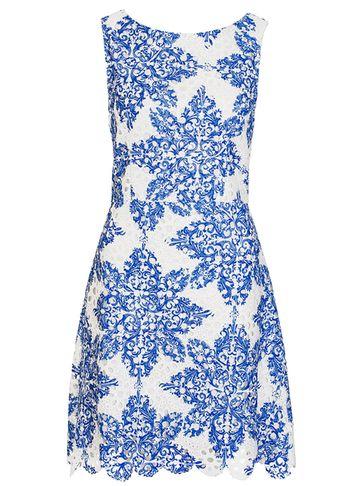 Dorothy Perkins *quiz White And Blue Paisley Print Dress
