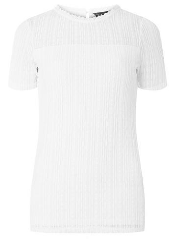 Dorothy Perkins *tall Ivory Lace Neck T-shirt