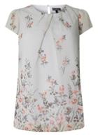 Dorothy Perkins *billie & Blossom Curve Grey Floral Top
