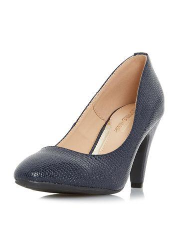 Dorothy Perkins *head Over Heels By Dune Navy 'ava' Mid Heel Court Shoes