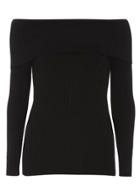 Dorothy Perkins Black Bardot Rib Jumper