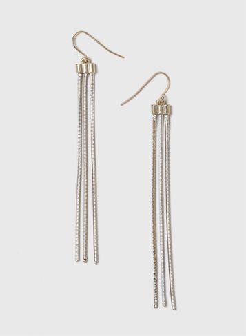 Dorothy Perkins Gold Snake Chain Tassel Earrings