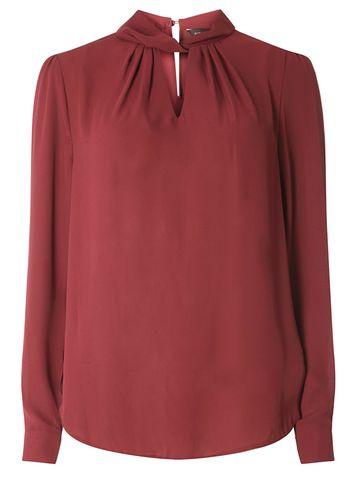 Dorothy Perkins Wine Twist Neck Blouse